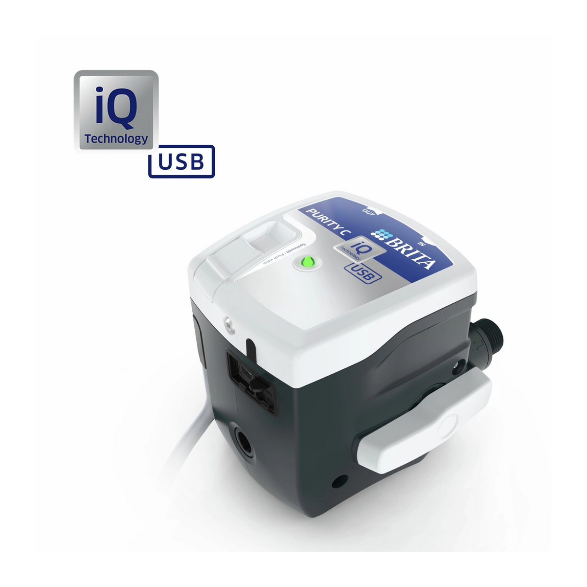 Testata del filtro BRITA PURITY C con Tecnologia iQ e connettività USB.