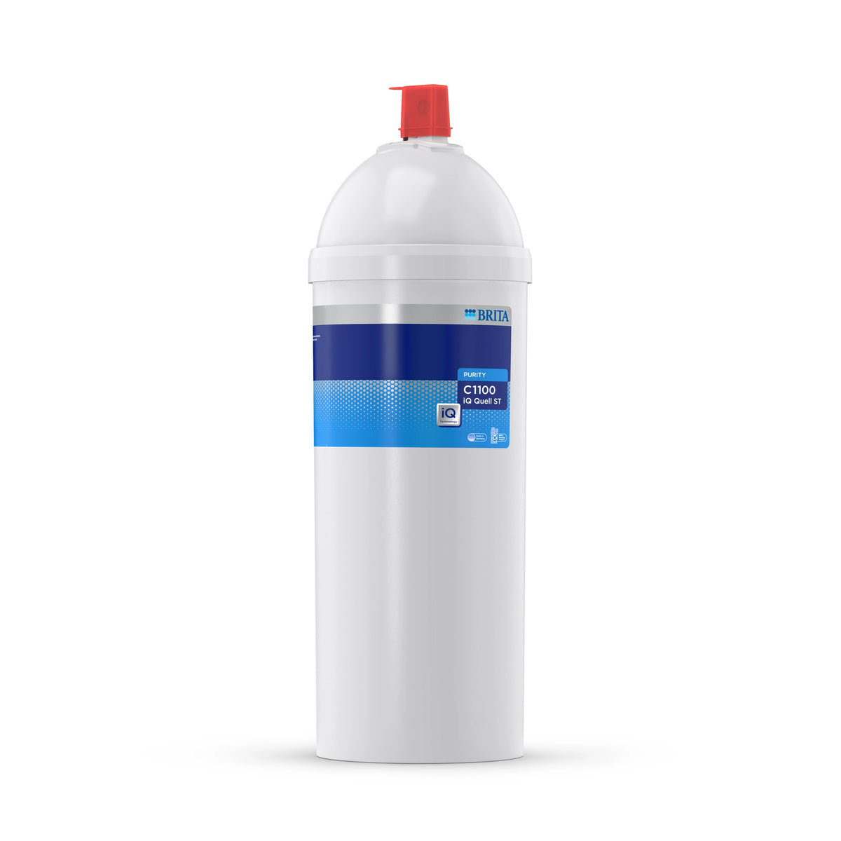 Filtro per l'acqua BRITA PURITY C1100 iQ Quell ST su sfondo bianco.